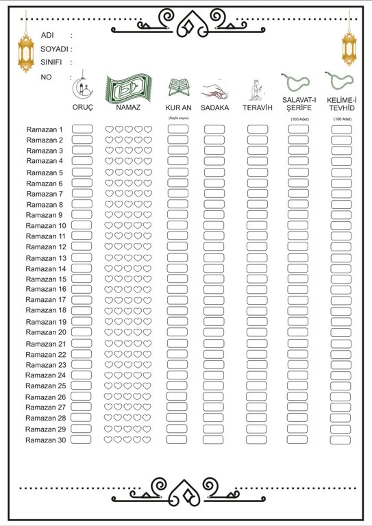 Okullarda Ramazan uygulaması: Öğrencilere 'Oruç Çetelesi' dağıtıldı Okullarda Ramazan uygulaması: Öğrencilere 'Oruç Çetelesi' dağıtıldı