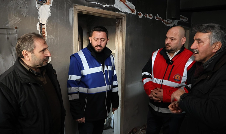 Başkan Serhat Türkel’den yangın mağduru aileye dayanışma eli