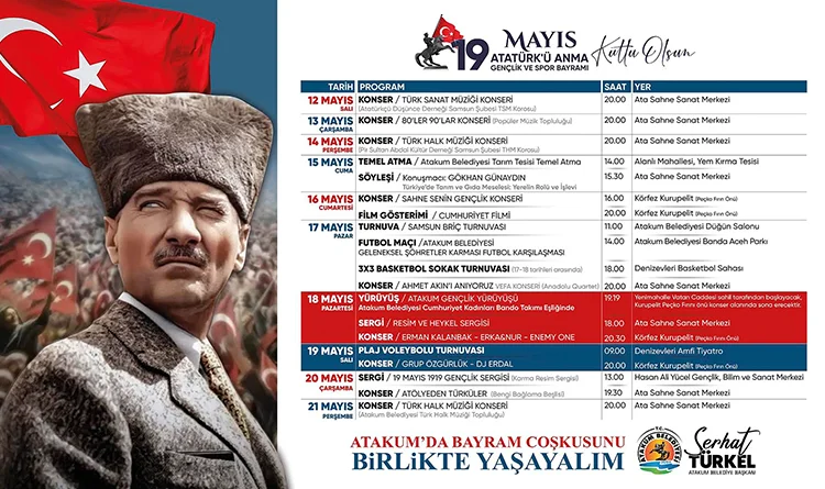 19 Mayıs gençleri Atakum’da buluşacak 