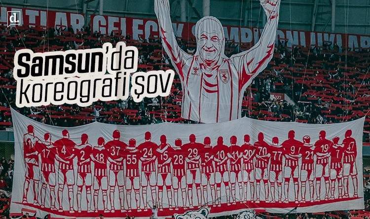 Samsunspor tribünlerinde dev maç öncesi koreografi şov